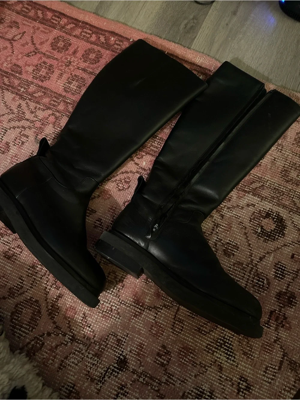 COS Black Women's Knee-High Zip Riding Boots